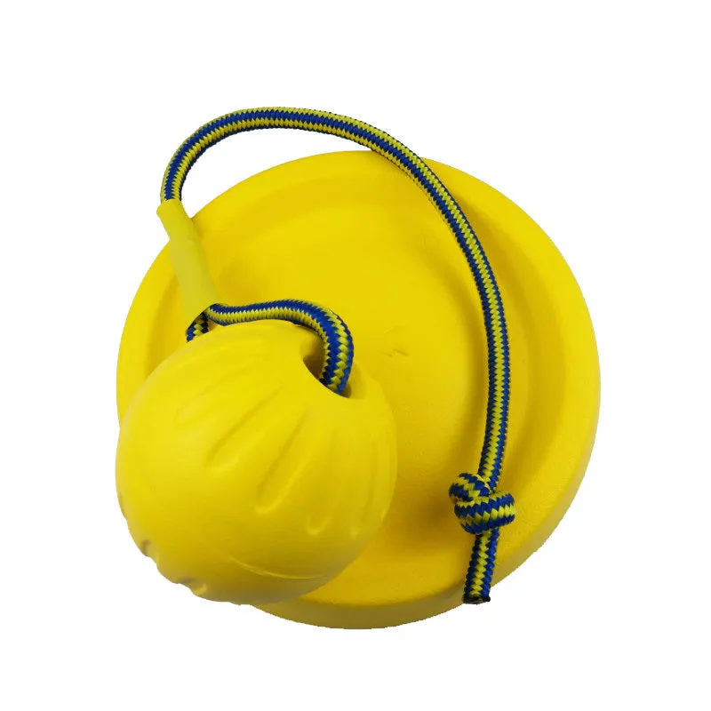 EVA interactive pet ball dog toy rubber frisbee pull ring for outdoor dog training exercise 22cm 28cm