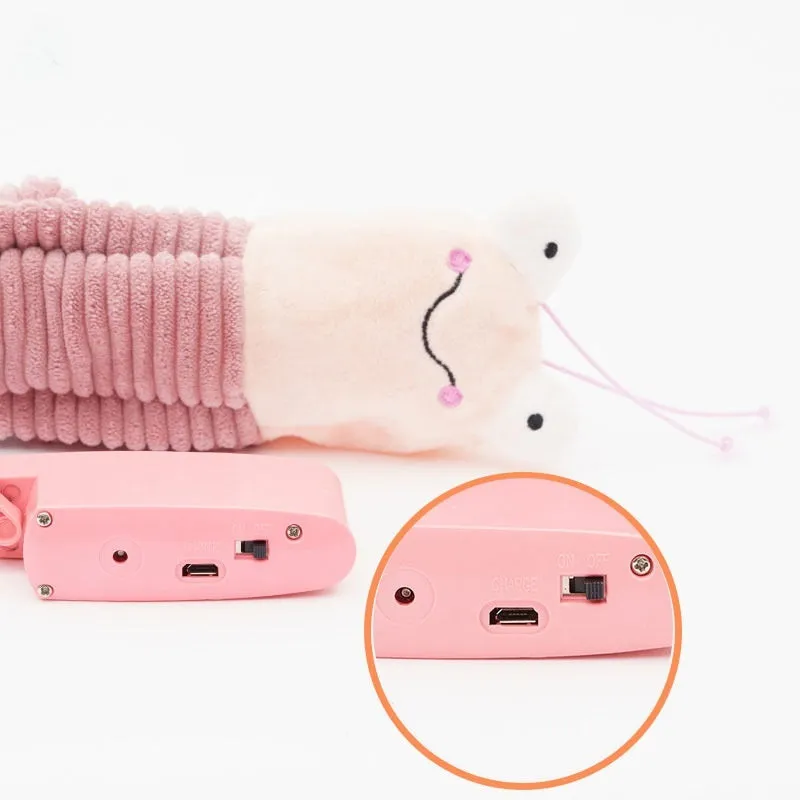Intelligent automatic cat toy with soft plush fabric, 24x19x6 cm, in Lobster colour