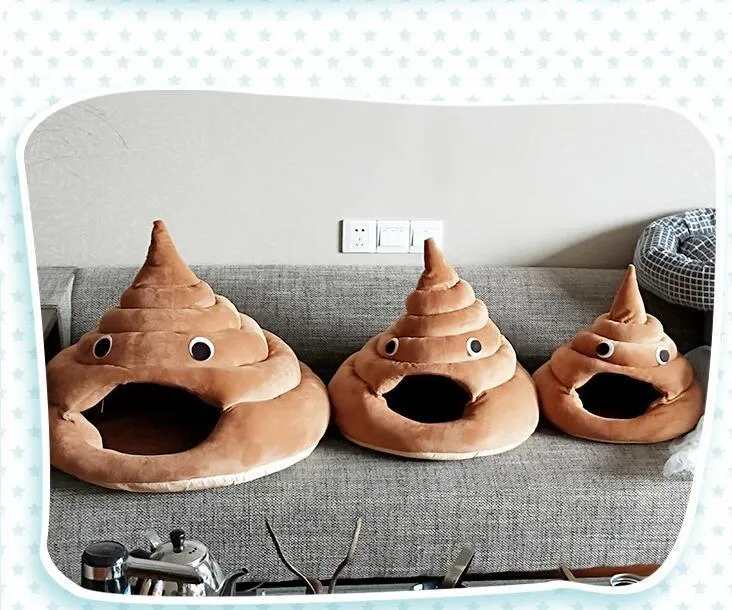Coffee colour cotton velvet cat litter box hideaway bed house on floor with open front