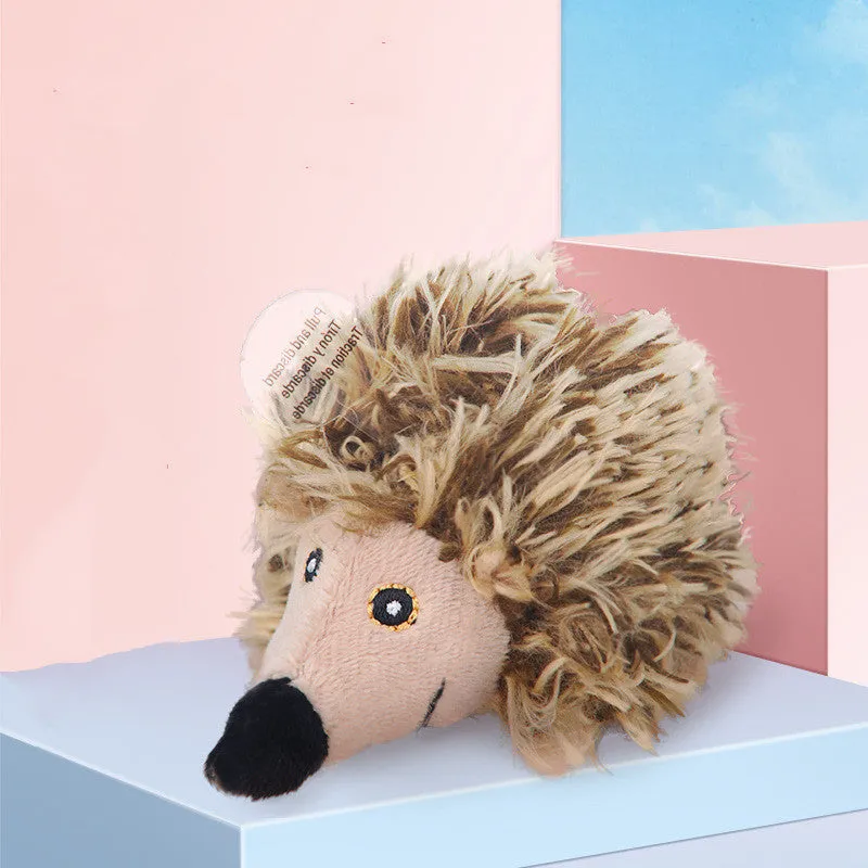 Interactive sounding plush cat toy with simulation bird and mouse electric molar design