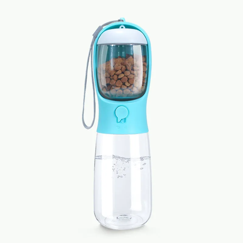 Portable plastic pet water cup for cats and dogs with detachable 550ML capacity in milk white colour