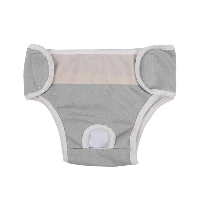 Pure cotton dog safety pants for heat cycle, five colour options, waist sizes S to XL from 24 to 40cm