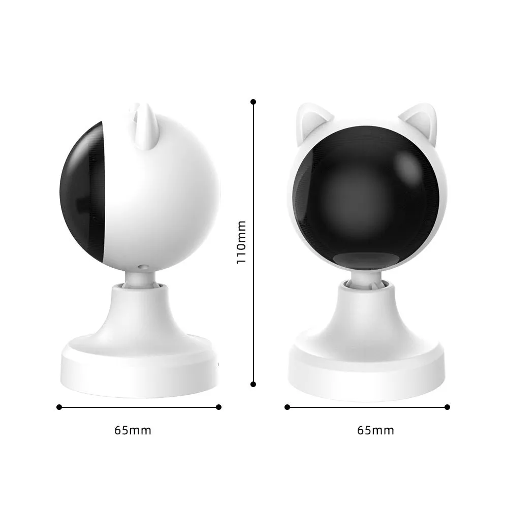 White smart laser cat teaser toy with USB charging on a floor, made of ABS plastic