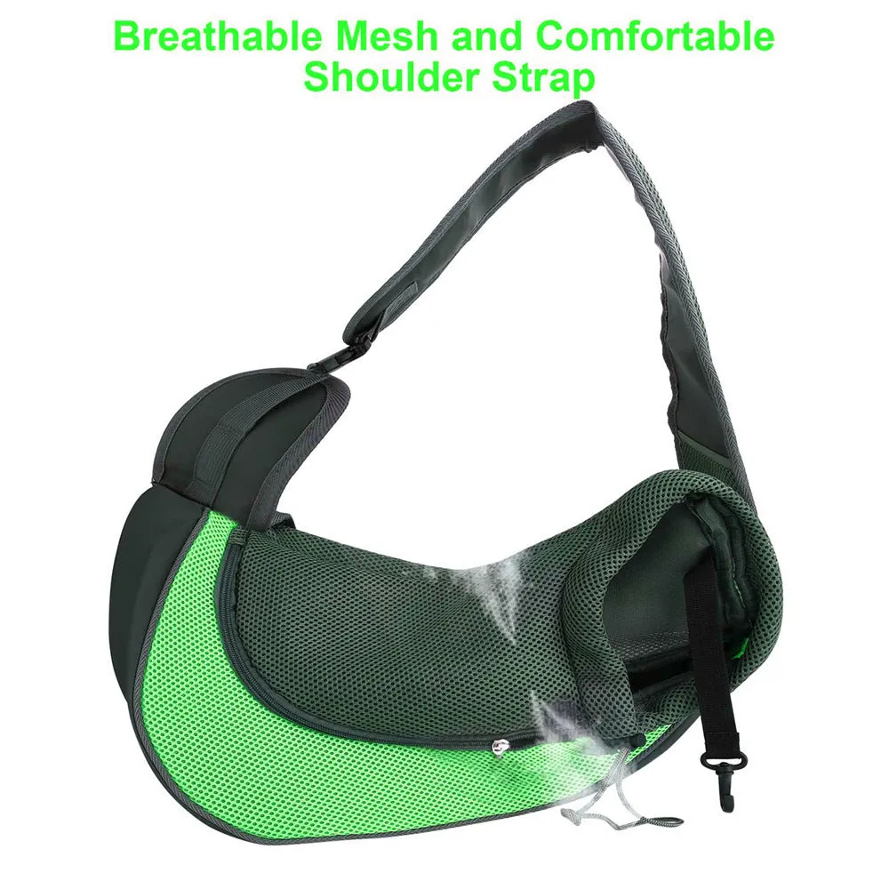 Breathable mesh pet backpack for cats and dogs, small and large sizes, red green black