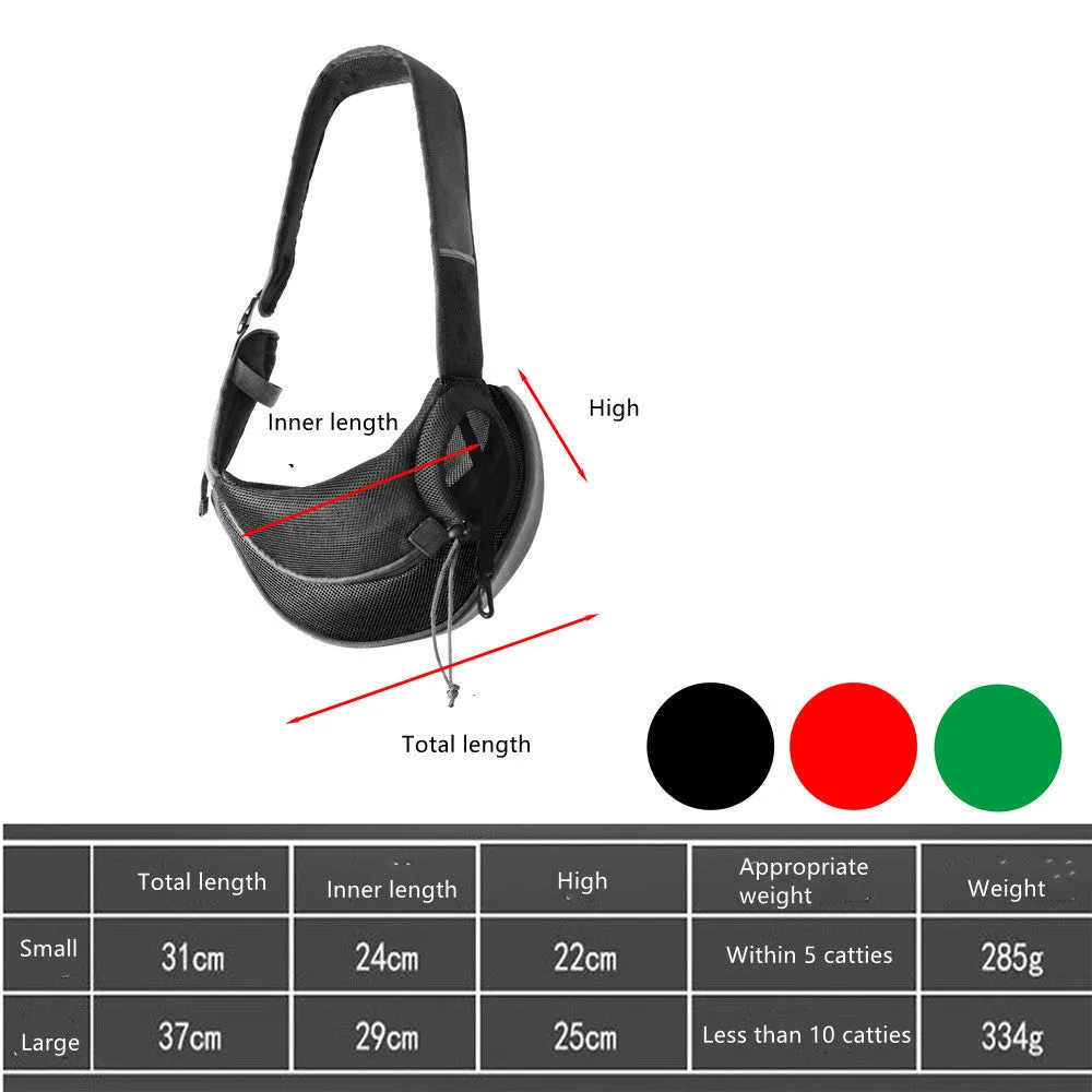 Breathable mesh pet backpack for cats and dogs, small and large sizes, red green black