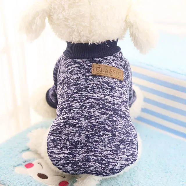 Cozy wool dog sweater in khaki colour for small to large dogs