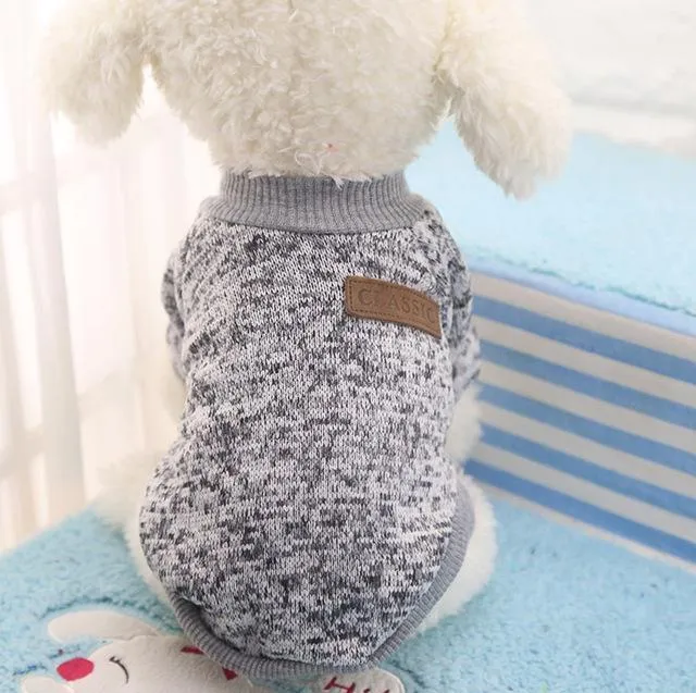 Cozy wool dog sweater in khaki colour for small to large dogs