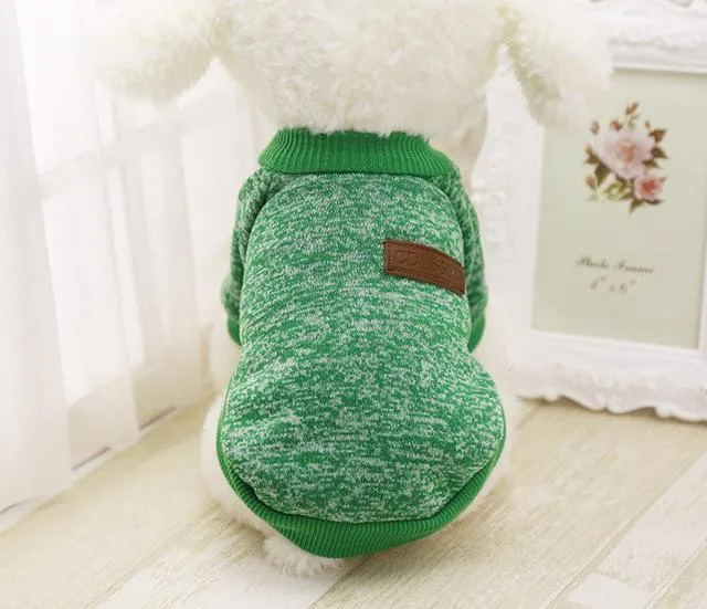 Cozy wool dog sweater in khaki colour for small to large dogs