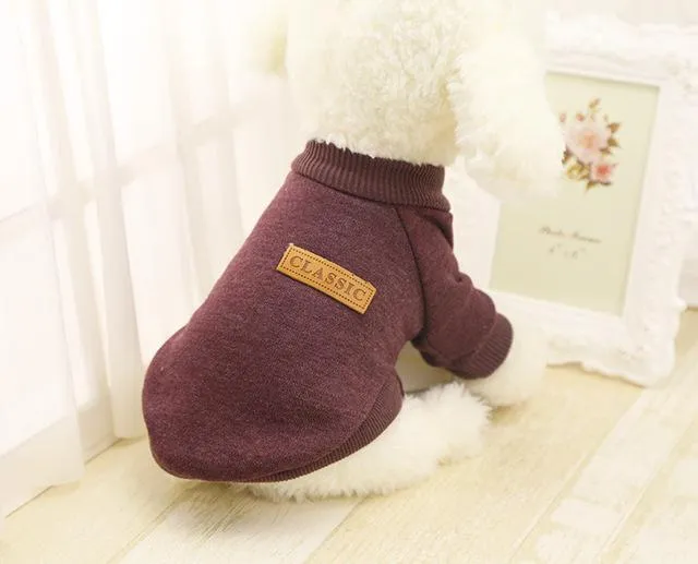 Cozy wool dog sweater in khaki colour for small to large dogs