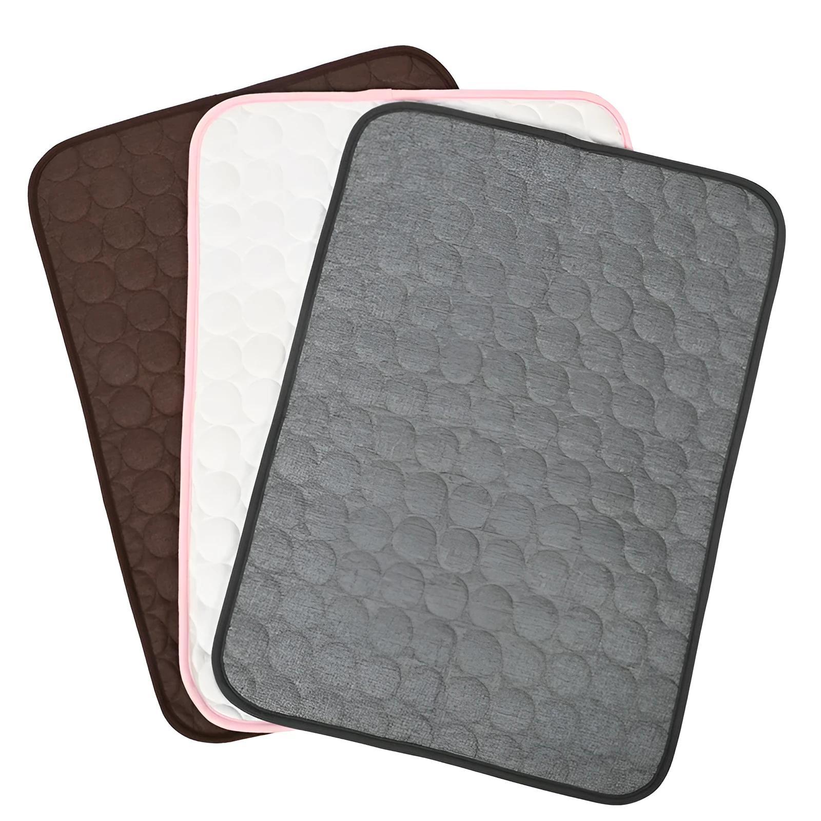 Double-sided thermal dog bed in brown cloth with thermal backing, size 71x51cm or 107x71cm, for small and medium dogs