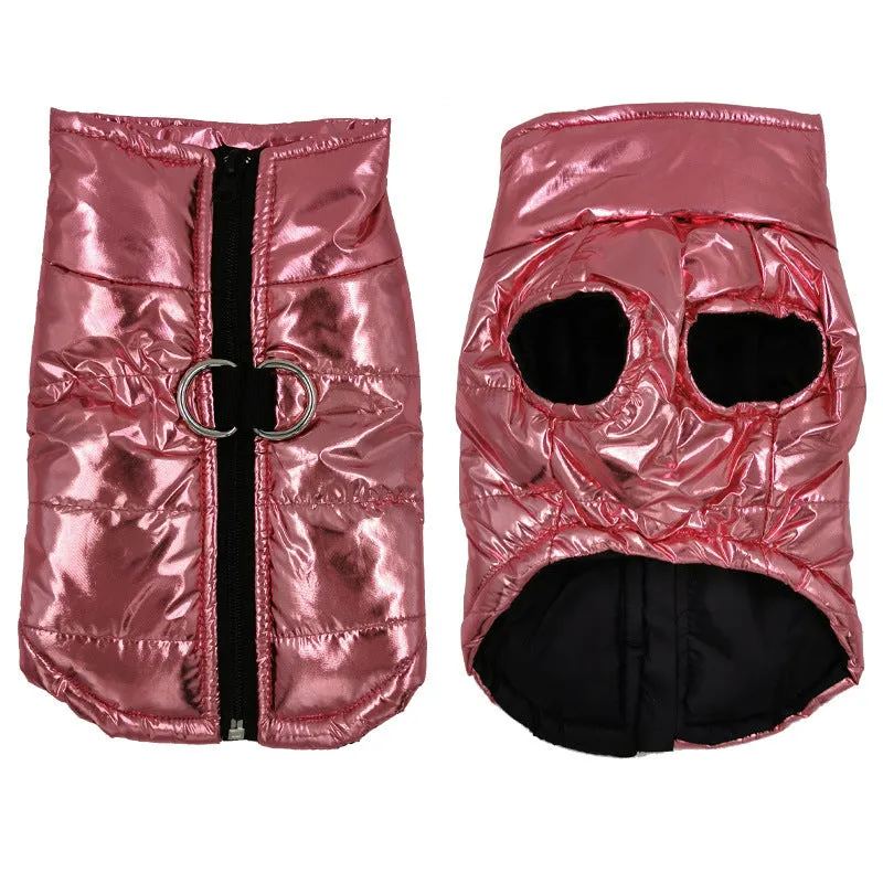 Glossy cotton dog vest in multiple colours for autumn winter wear, sizes S to 7XL