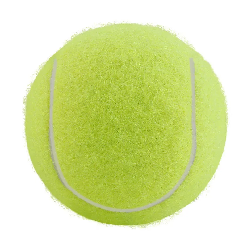 Bite-resistant rubber dog tennis ball in multiple colours including pink, blue and green