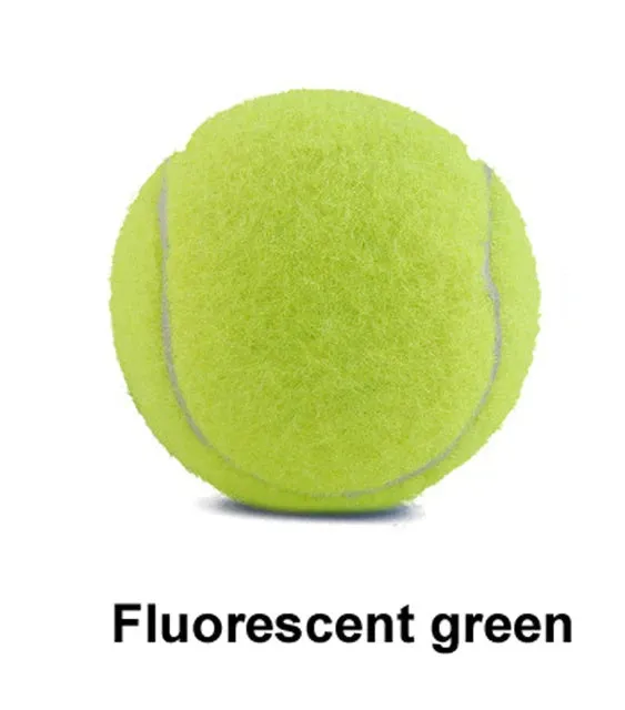Bite-resistant rubber dog tennis ball in multiple colours including pink, blue and green