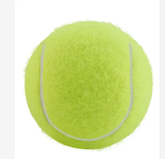 Bite-resistant rubber dog tennis ball in multiple colours including pink, blue and green