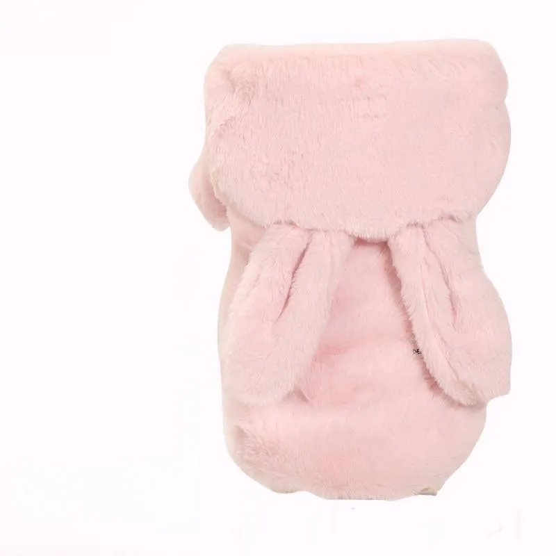 Autumn winter four-legged small dog padded cotton coat in grey with polka dot pattern, loose fit version