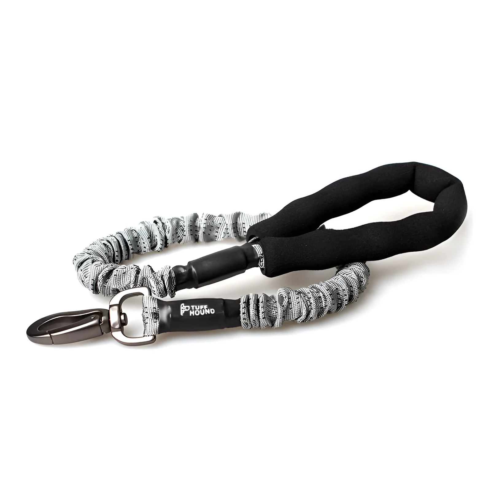 Gray nylon dog leash with chest strap for large medium small dogs, 75cm to 150cm stretchable