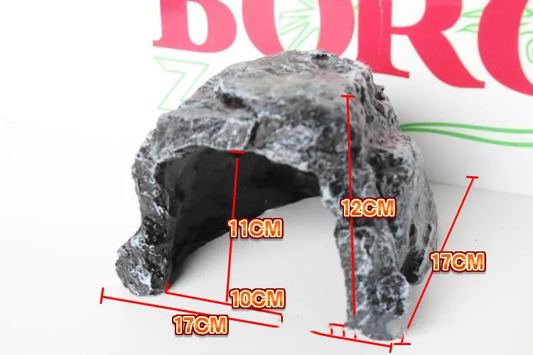 Borozo resin reptile cave hideout for tortoise snake lizard, small and large sizes, as shown colour