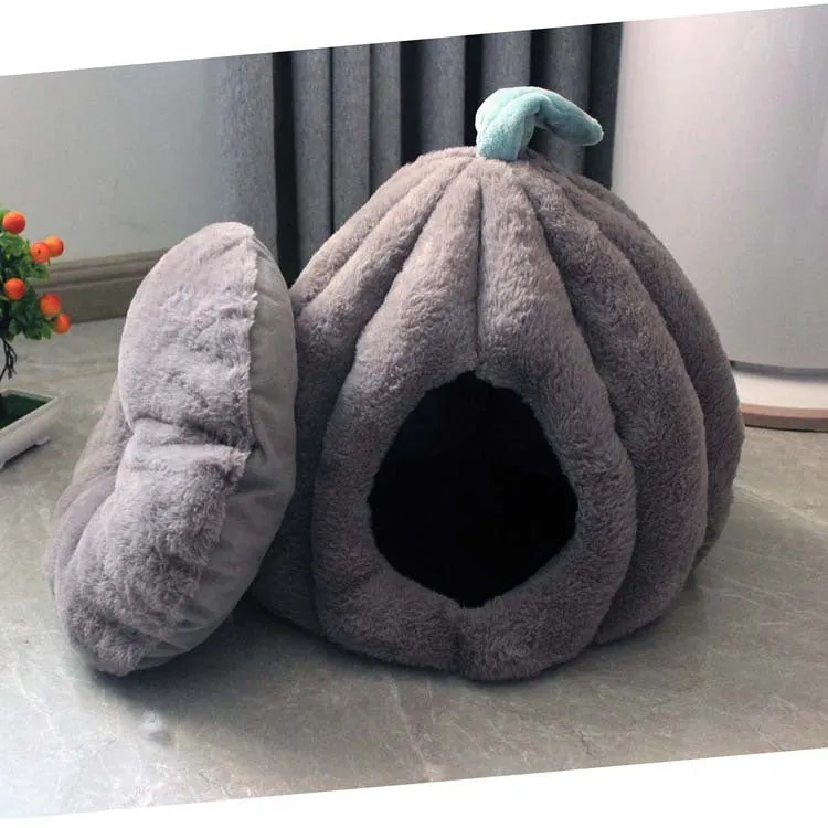 Grey thickened cloth pet kennel house for dogs and cats, removable washable design