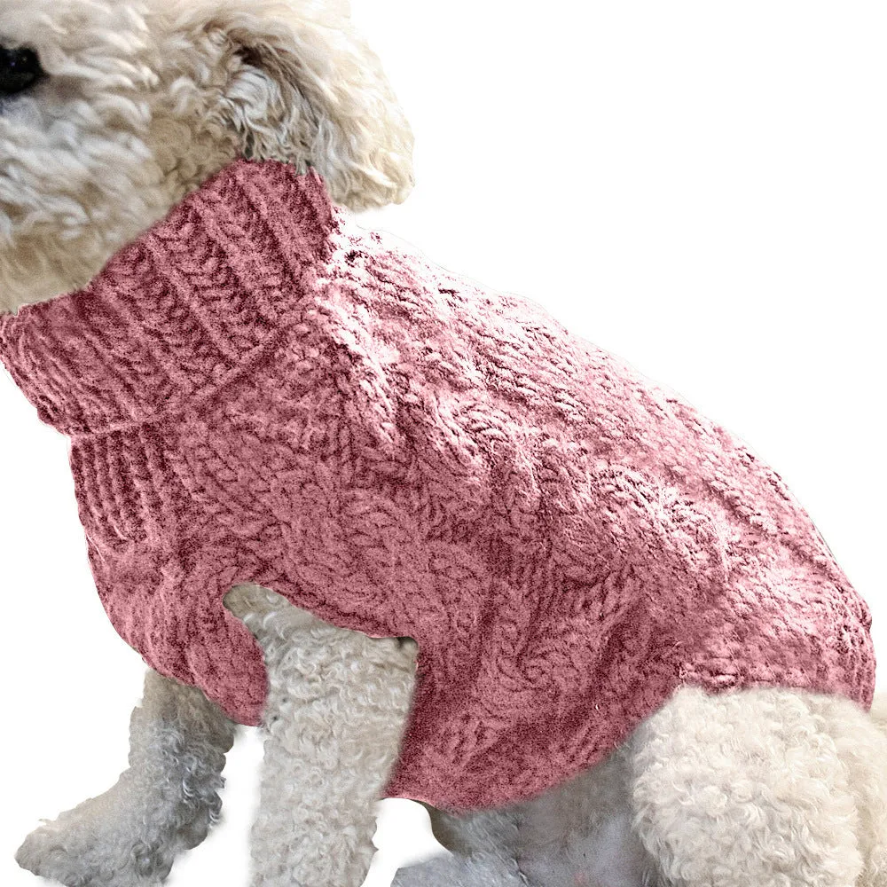 Casual acrylic dog sweater for small and medium dogs in beige on a white background