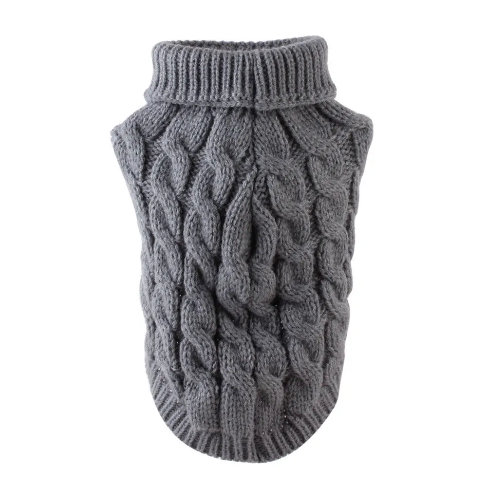 Casual acrylic dog sweater for small and medium dogs in beige on a white background