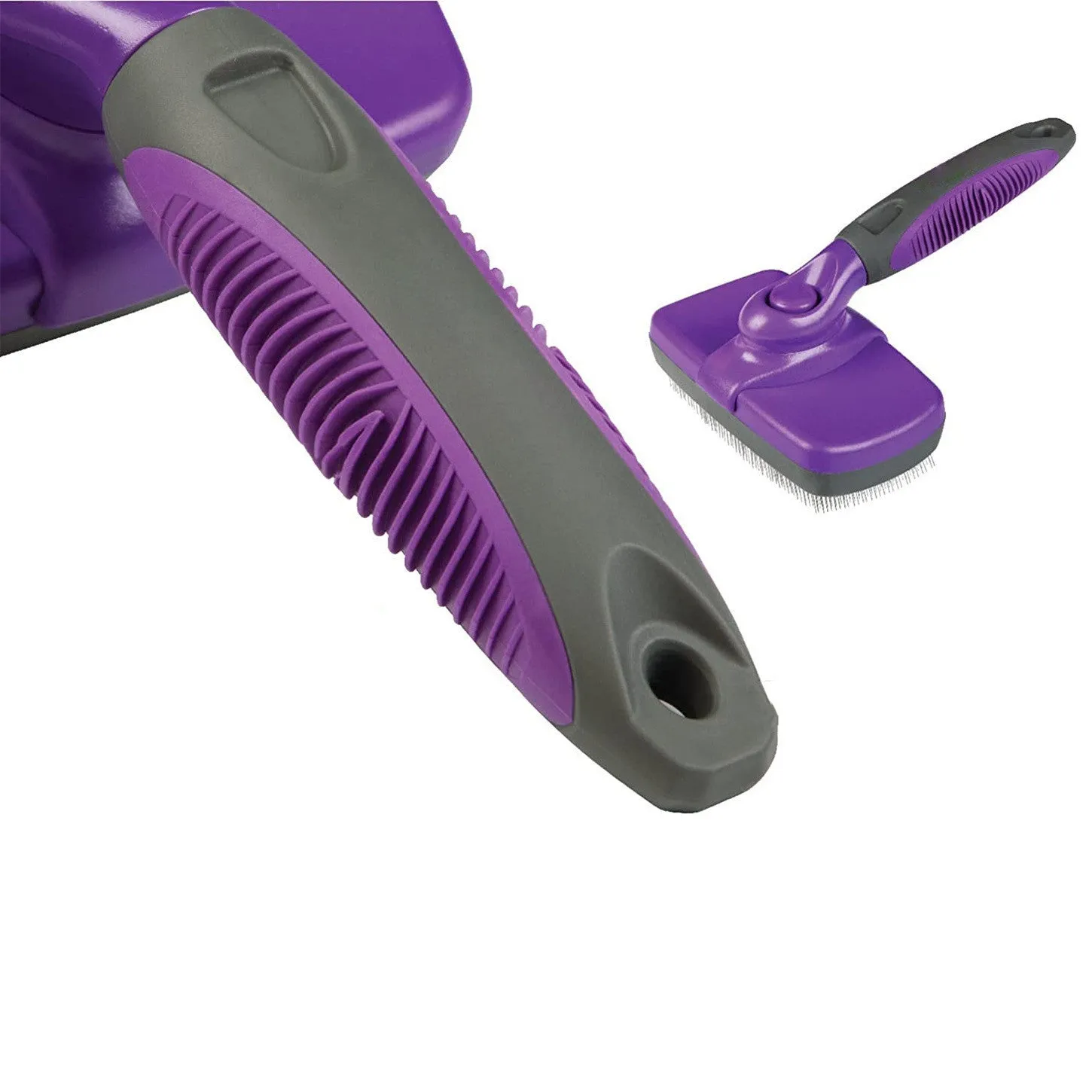 Self-cleaning slicker brush with PP construction, 12.5x7cm comb surface, and 11.5cm handle for pet grooming