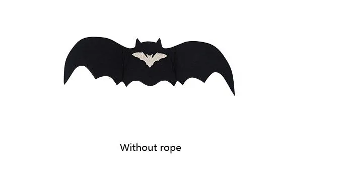 Black bat wing pet costume on dog, polyester felt fabric, Halloween outfit with wing shape