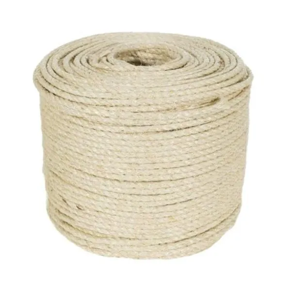 Natural 6mm sisal rope on a roll for cat scratching post repair