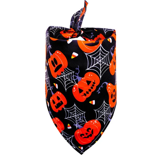 Halloween dog bandana pet skirt with printed pattern in style option 1 on a dog