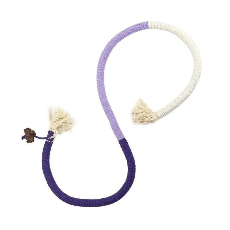 Cat bite rope toy self-hi relieving stuffy pet toy in traffic light colour with cotton thread construction