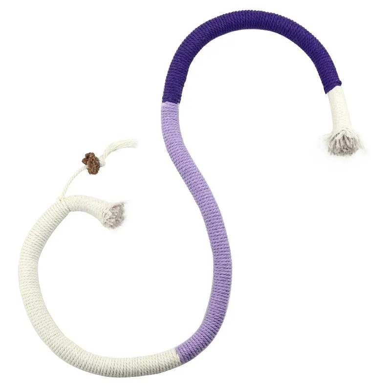 Cat bite rope toy self-hi relieving stuffy pet toy in traffic light colour with cotton thread construction