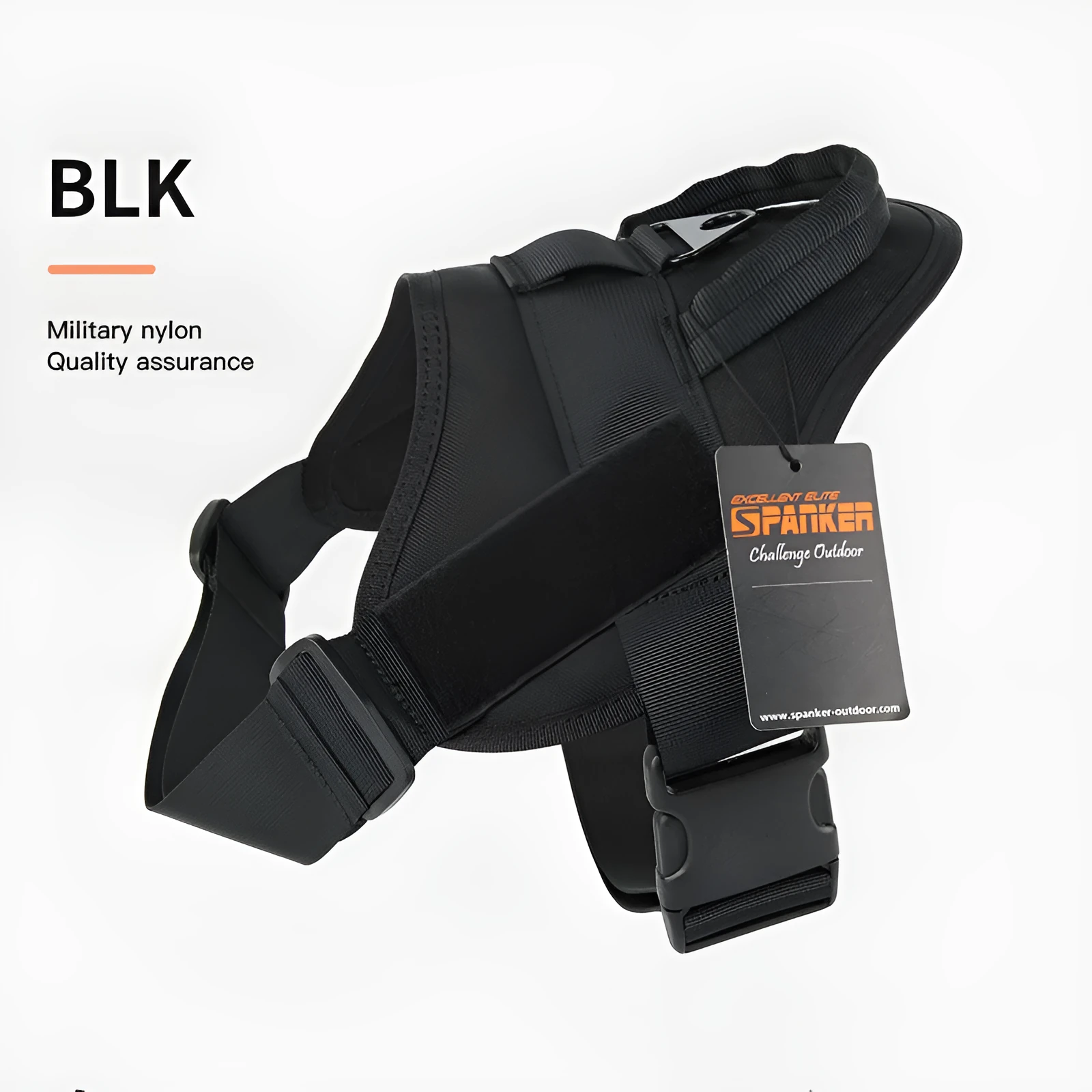 Large and medium dog harness with 1050D nylon and military webbing, adjustable bust and neck, wolf brown colour