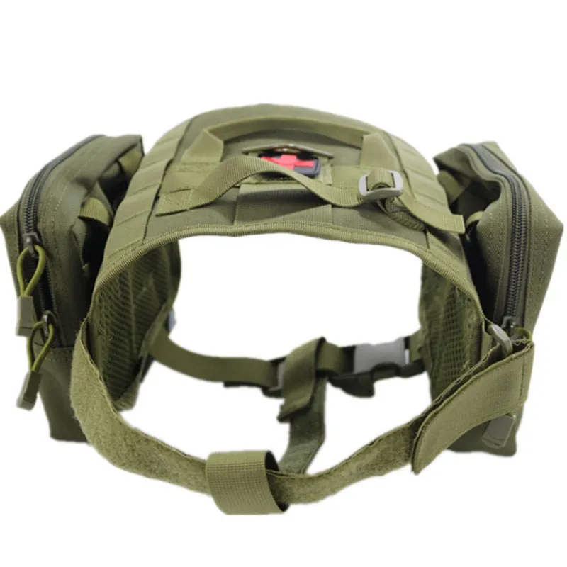 Peitoral Tactical Pet Brasil Vip dog harness in army green, size L, 1000d nylon fabric and nylon webbing with Saigang buckle