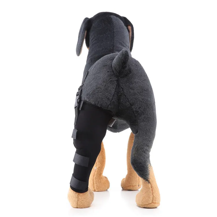 Pet leg rehabilitation foot support made of SBR, available in black, for left or right foot, size options XS to L