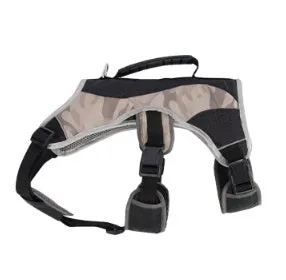 Reflective pet harness for dogs in Gray with adjustable safety straps