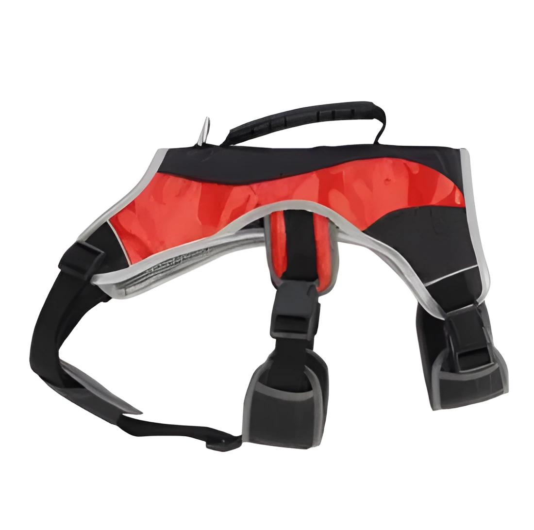 Reflective pet harness for dogs in Gray with adjustable safety straps
