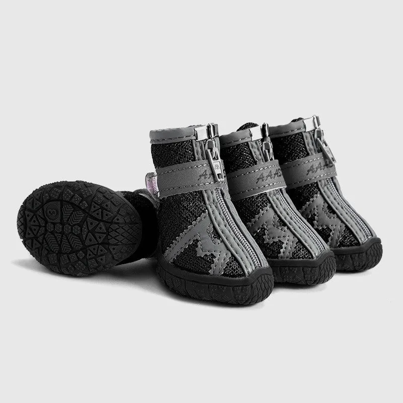 Pet dog shoes waterproof rain boots rubber non-slip breathable mesh and cloth options for small medium dogs