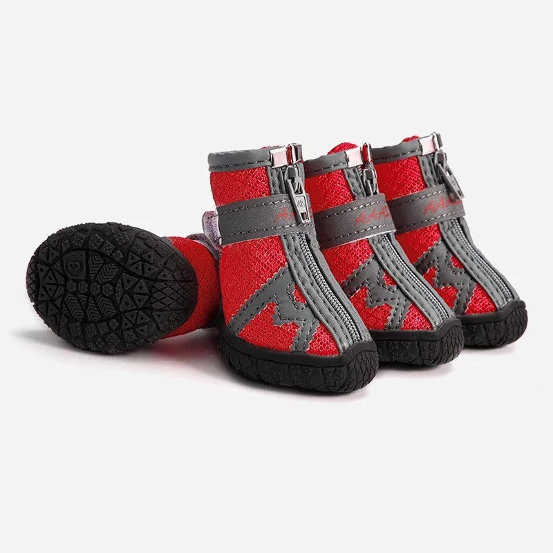 Pet dog shoes waterproof rain boots rubber non-slip breathable mesh and cloth options for small medium dogs