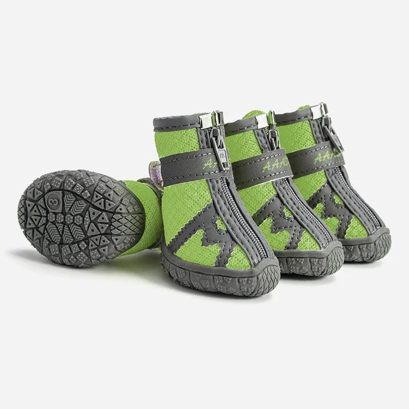Pet dog shoes waterproof rain boots rubber non-slip breathable mesh and cloth options for small medium dogs