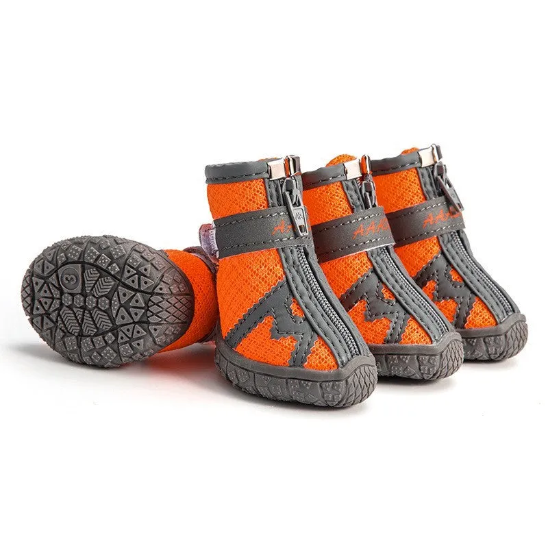 Pet dog shoes waterproof rain boots rubber non-slip breathable mesh and cloth options for small medium dogs