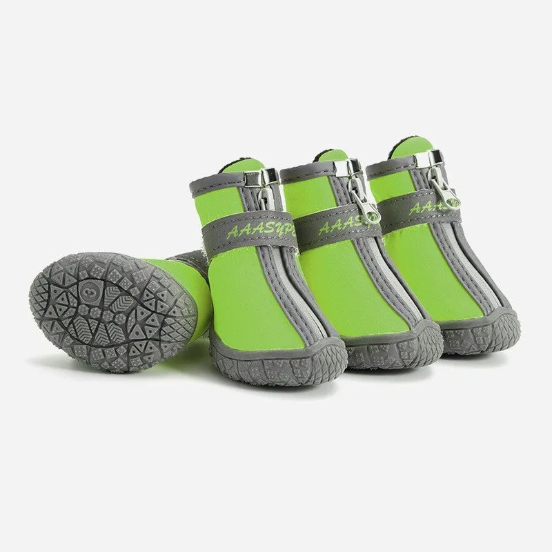 Pet dog shoes waterproof rain boots rubber non-slip breathable mesh and cloth options for small medium dogs