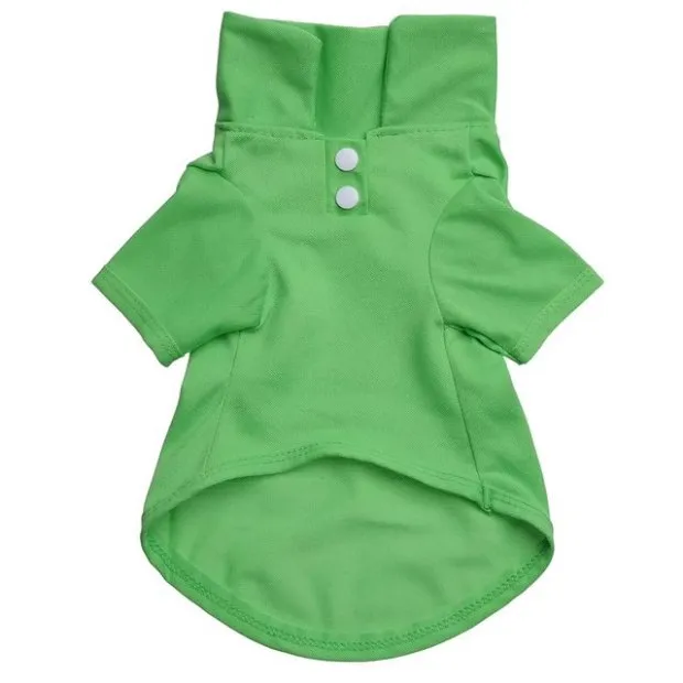 Cotton dog polo shirt in solid colour with collar, available in sizes XS to XL for small medium and large dogs