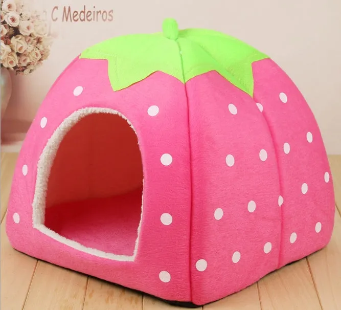 Cat litter house pet bed in cotton cloth with low front railing in blue colour, available in multiple sizes