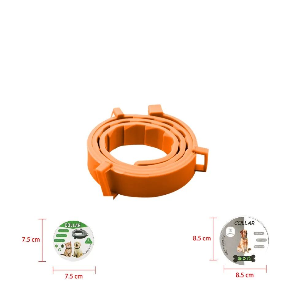 Pet deworming collar in blue colour, 65cm size, on a white background