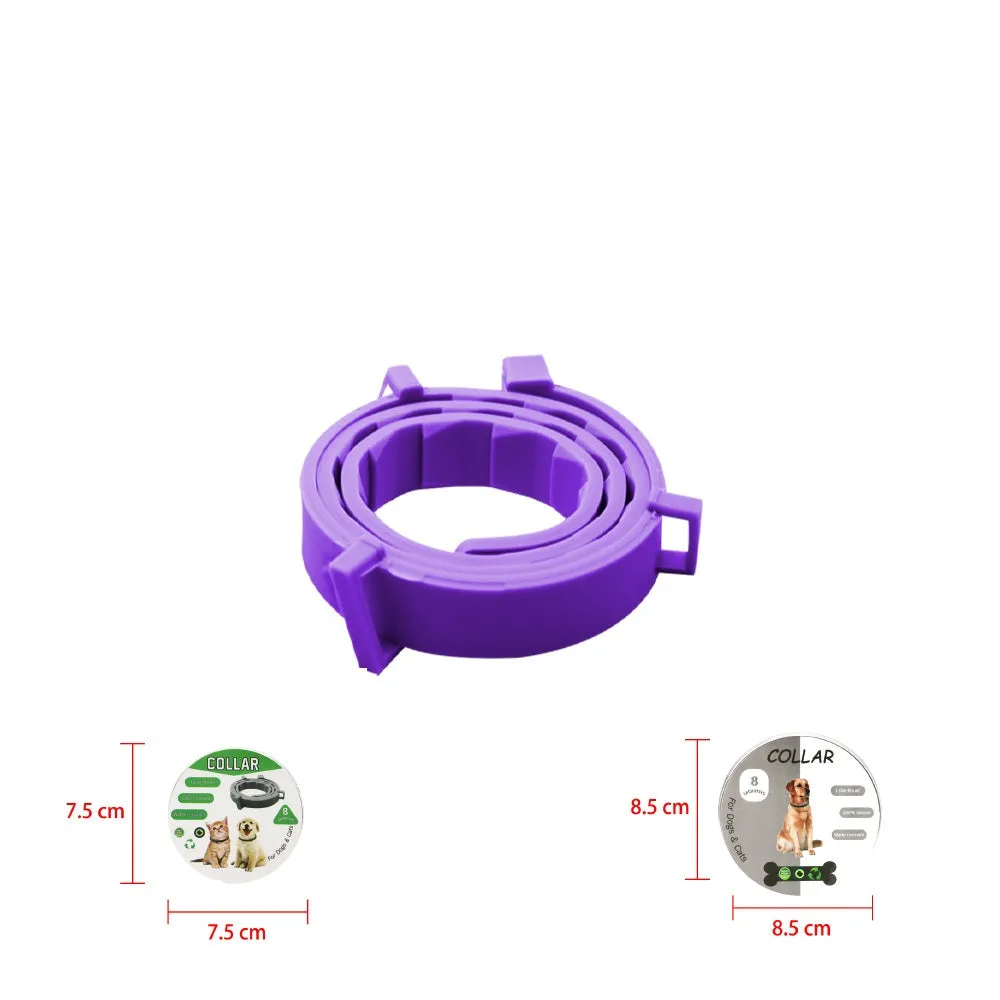 Pet deworming collar in blue colour, 65cm size, on a white background