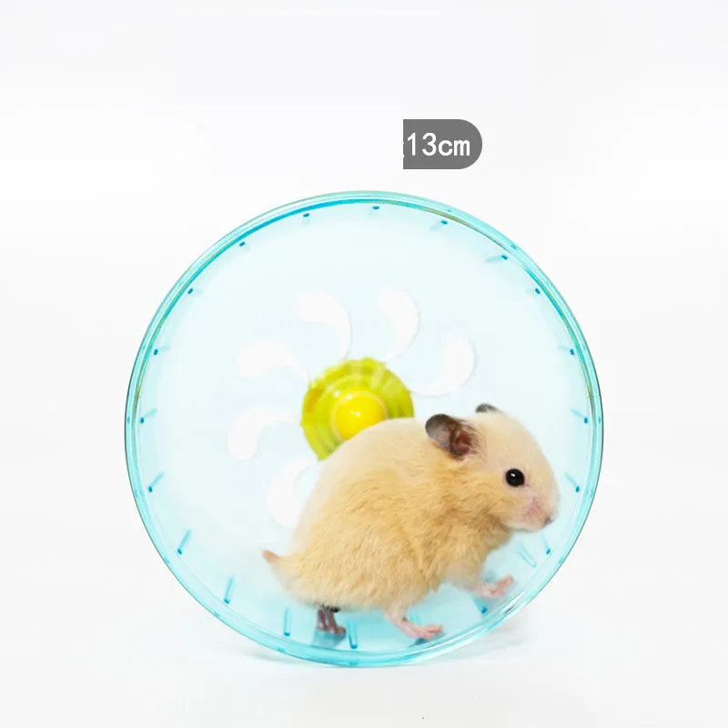 Hamster running wheel for large cage, silent exercise wheel in blue for golden silk bear