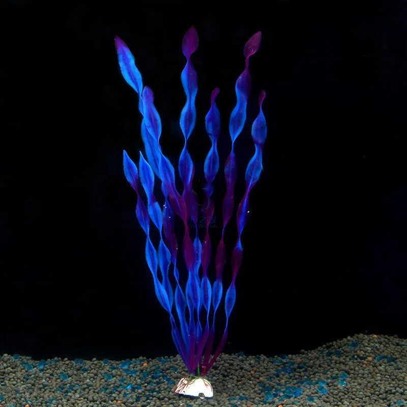 Plastic aquarium simulation water plants in green, purple, and pink colours for fish tank landscaping with 50-pack quantity