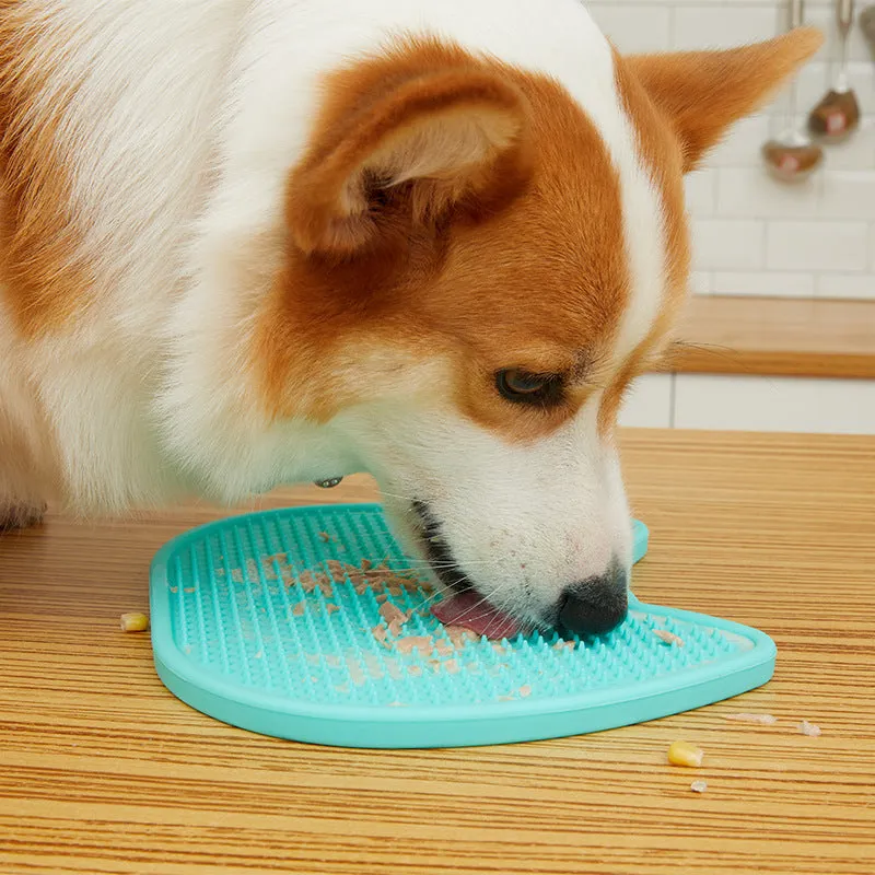 FOFOS double-sided slow food bowl for cats and small dogs in macaron green, 24.5x20x1cm