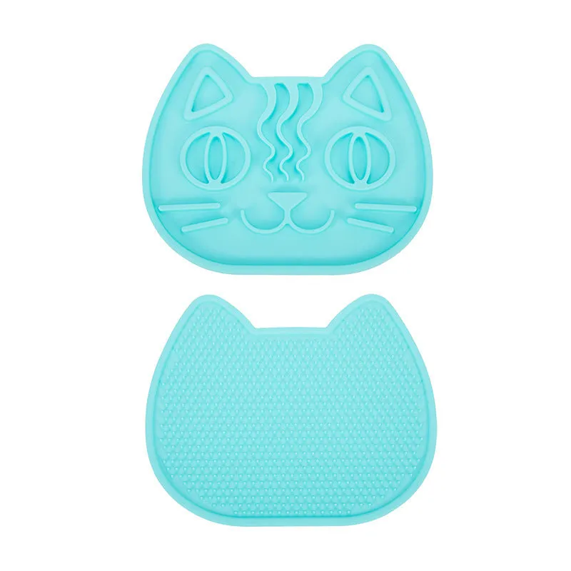 FOFOS double-sided slow food bowl for cats and small dogs in macaron green, 24.5x20x1cm