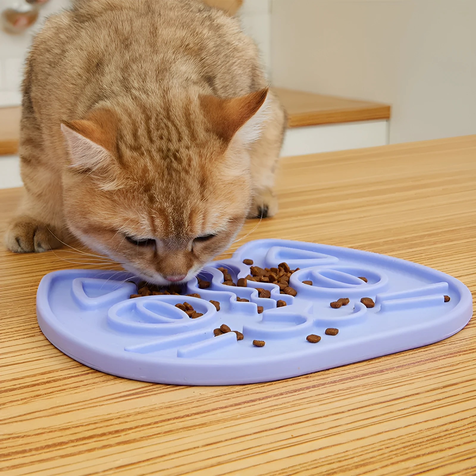 FOFOS double-sided slow food bowl for cats and small dogs in macaron green, 24.5x20x1cm