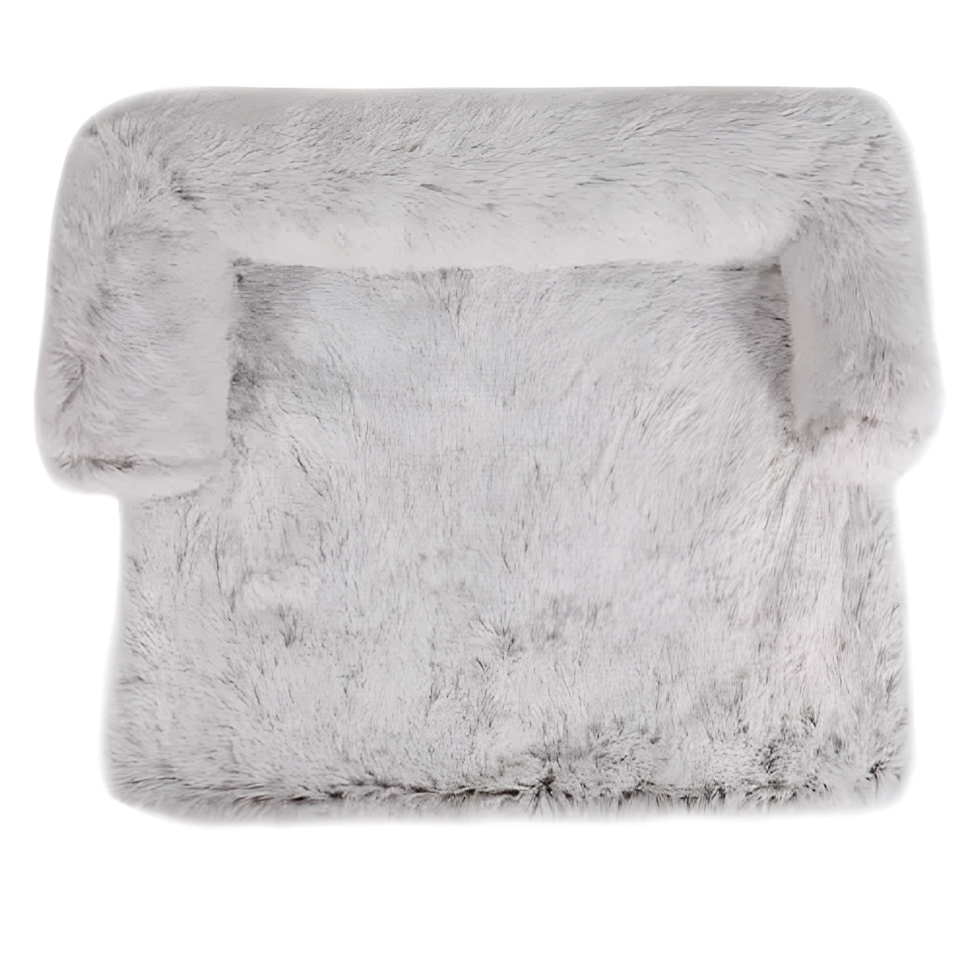 Grey dog bed with plush velvet cover and raised rim for small to large breeds